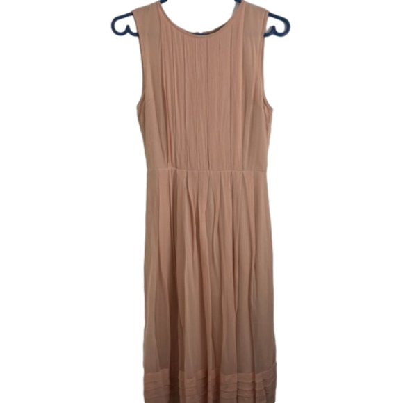 Topshop Pink Pleated Sleeveless Aline Dress - Picture 1 of 9